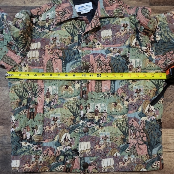Vintage Women's Central Falls Tapestry Horse & Wagon Jacket Size Large - Picture 5 of 8
